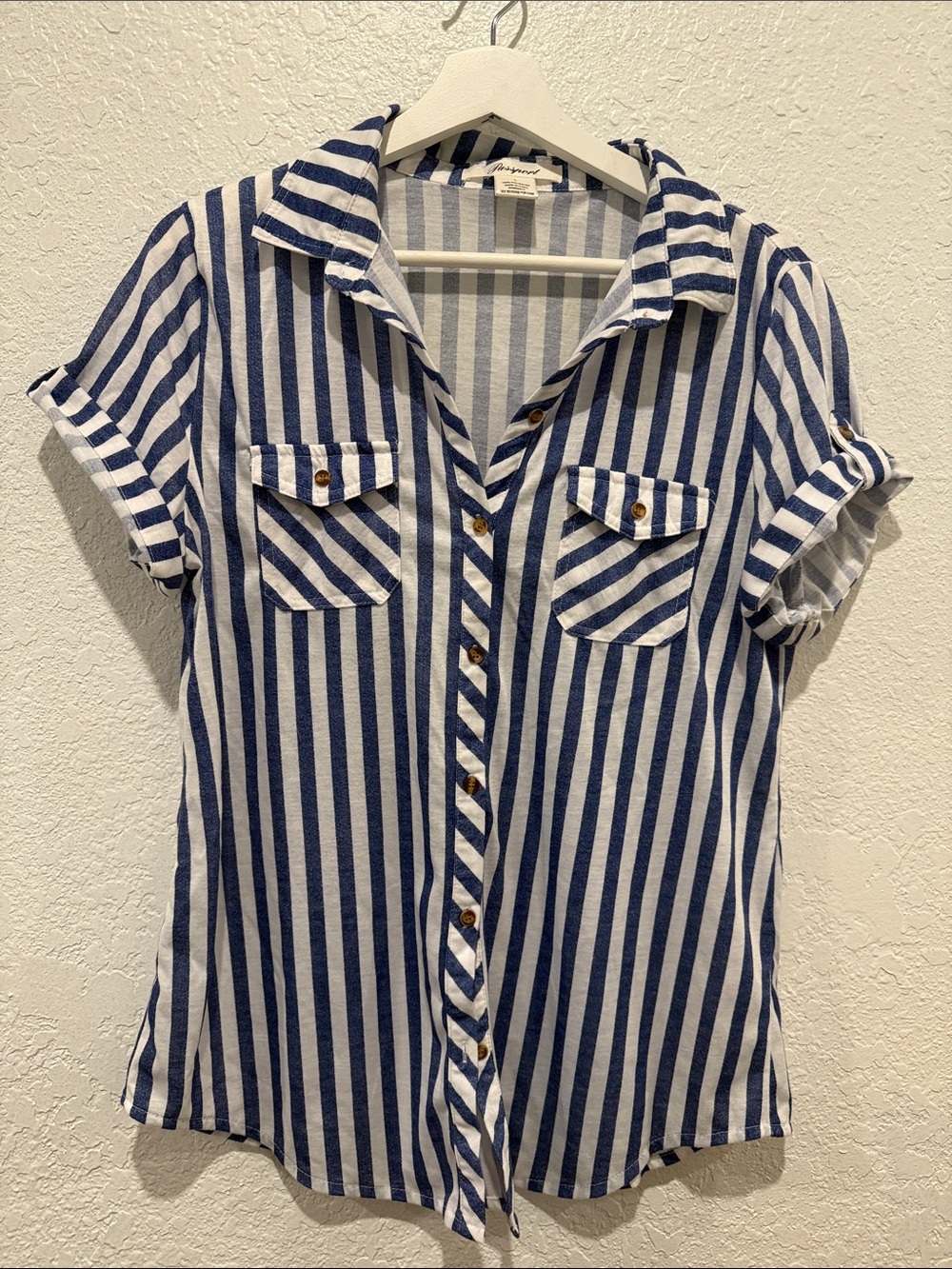 Passport Blue and White Striped Button-Down Shirt
